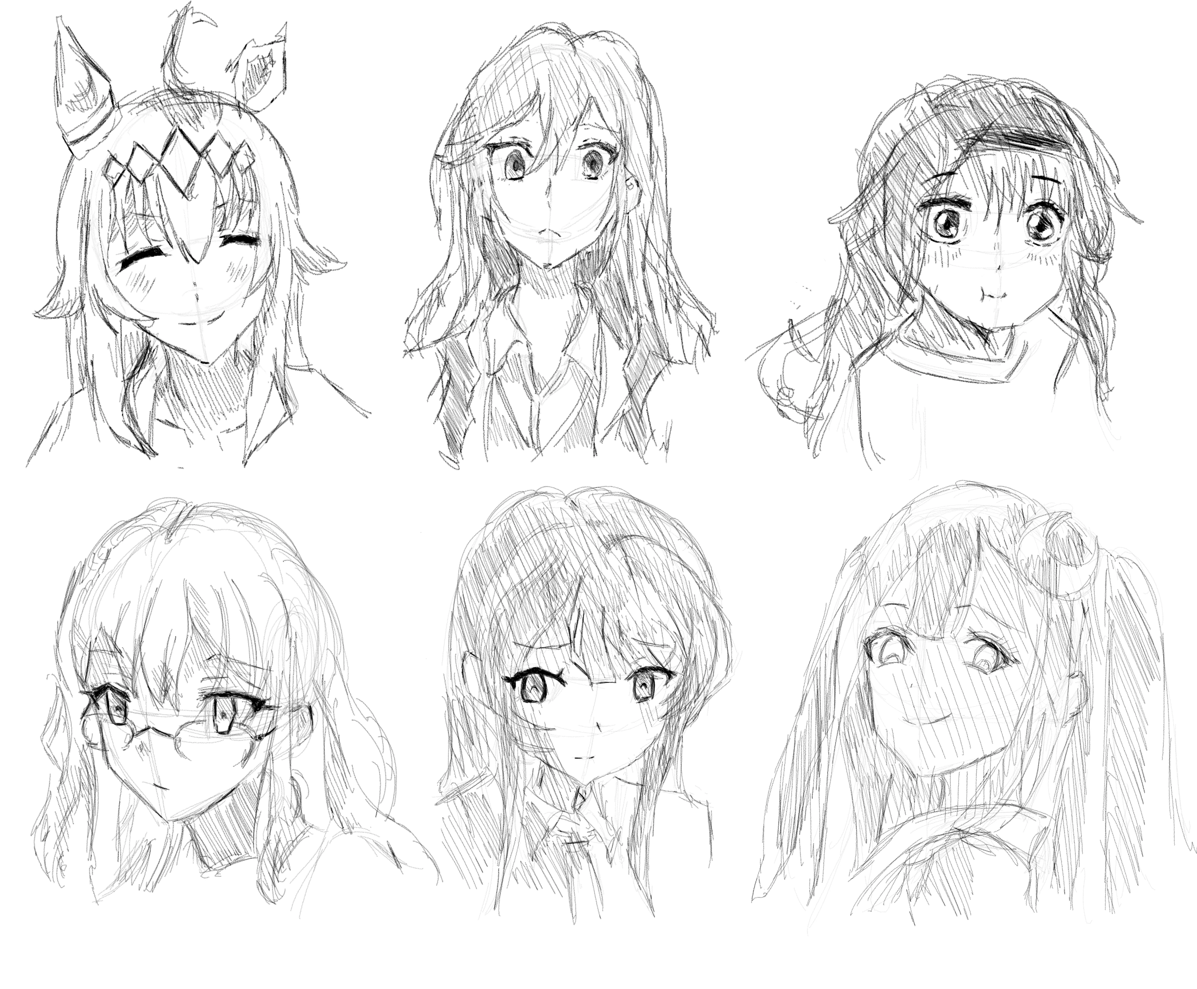 anime faces 2 drawing